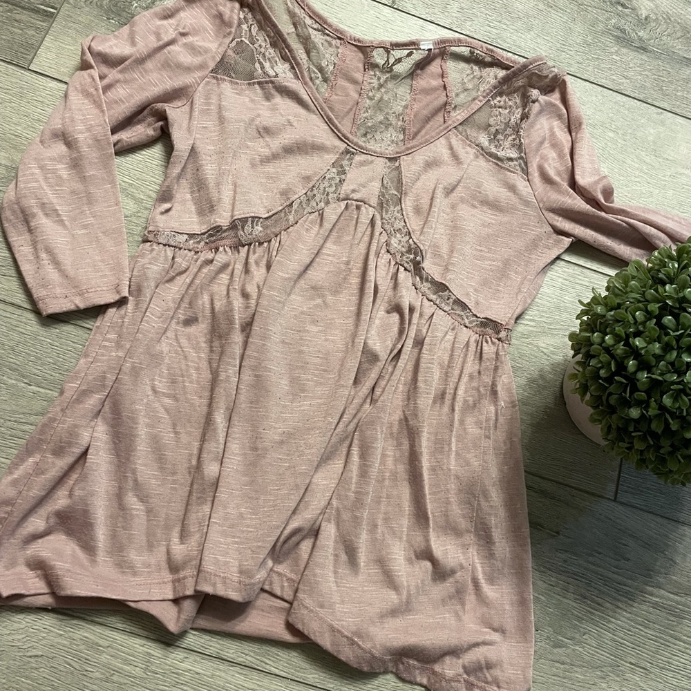 Lacey and flowy blush top